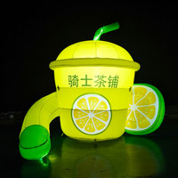 Tasse à thé géante gonflable LED personnalisée, directement de l'usine, pour publicité extérieure et décoration d'événements