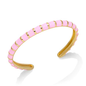 Bijoux en émail coloré personnalisés vente en gros dames bracelet de <span class=keywords><strong>manchette</strong></span> mince <span class=keywords><strong>18</strong></span> <span class=keywords><strong>carats</strong></span> bracelets en <span class=keywords><strong>or</strong></span> en acier inoxydable bracelets bijoux - Product Image 1