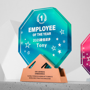 Crystal Employee Of The Year <b>Trophy</b> Laser <b>Engraved</b> Digital Printing Awards For Business Gifts Decorations - Product Image 4