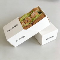 Boîte en papier écologique personnalisable pour sandwich, hot-dog, restauration rapide, emballage pour pain, impression numérique, boîtes à corn-dogs, boîtes à petit-déjeuner