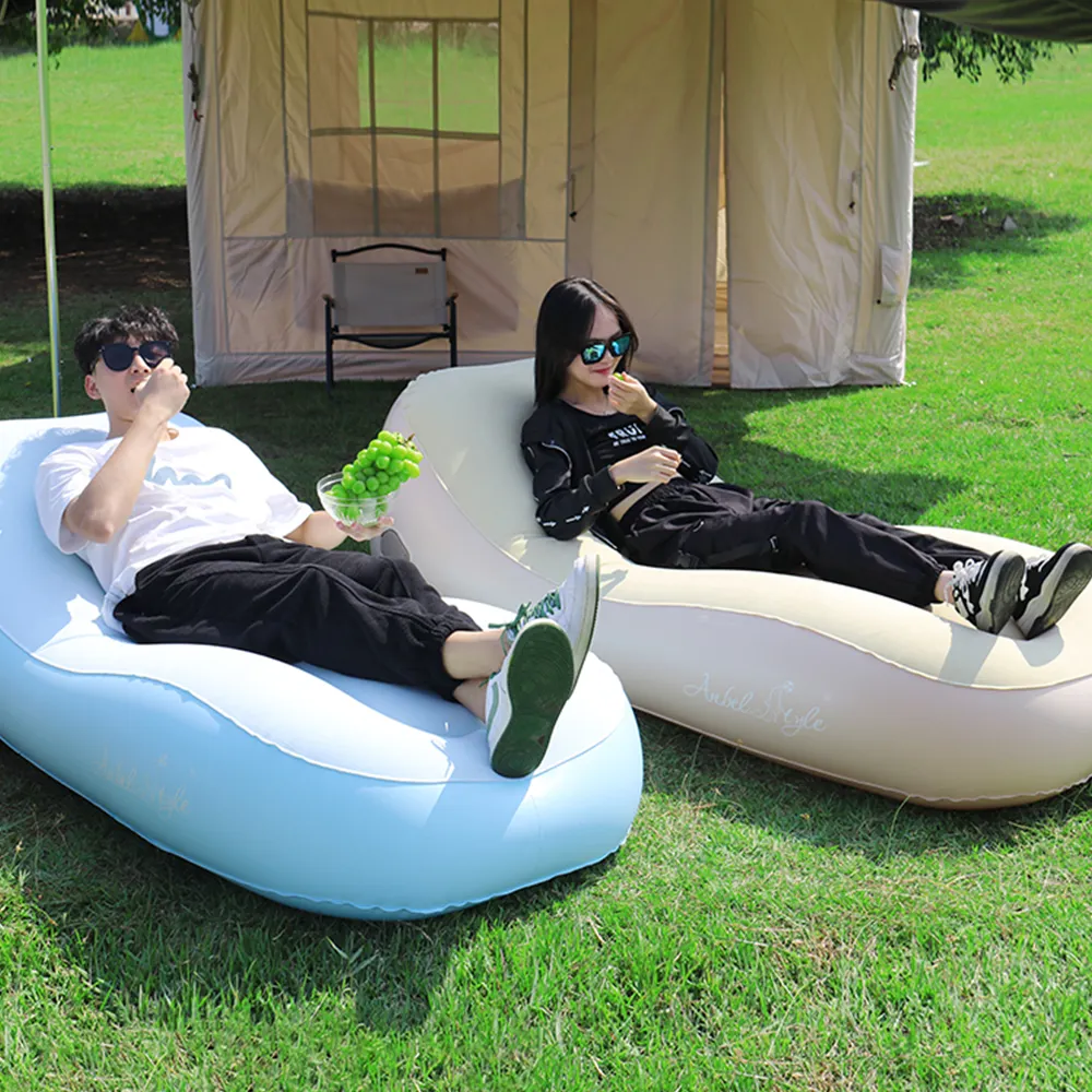 Bán buôn cắm trại Inflatable couch với dù để che nắng không thấm nước di động Lounger sofa không khí