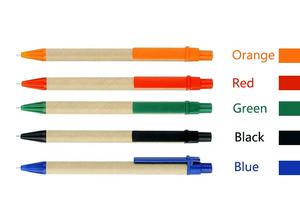 ECOフレンドリーボールボールペンブラウン紙黒インク印刷ロゴ受け入れ - Product Image 2