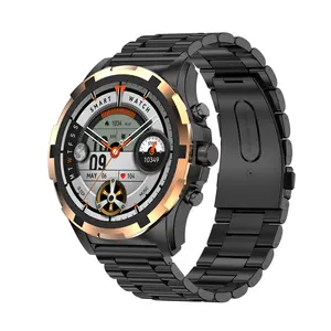 Amoled bildschirm Smart Watch HK98 Herren Full Touch Sport Fitness-Uhren IP67 wasserdicht Herzfrequenz Stahlband Android iOS uhr