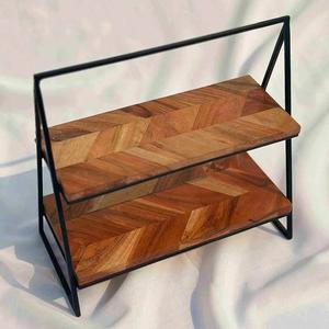 Bandeja de madera de 2 niveles para servir frutas secas de lujo para cupcakes, soporte para postres de frutas, granja, fiesta, boda, decoración del hogar - Product Image 4