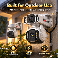 Caméra de sécurité extérieure WiFi Wistino avec zoom numérique 12X, vision nocturne, détection humaine par IA, suivi, IP65, PTZ