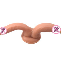 Dildo de Doble Cabeza en Forma de U, Realista, de Silicona Suave, YFN-DH007, 0.31 kg, para Estimulación del Clítoris y Masturbación Femenina