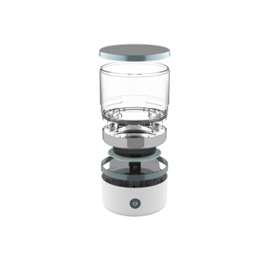 Kit d'entretien pour prothèses dentaires White Label : Nettoyant ultrasonique, solution concentrée, kit DIY pour le nettoyage des prothèses, corps cylindrique transparent - Product Image 1