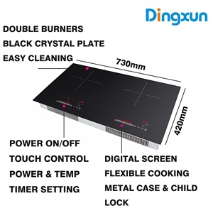 Estufa de inducción de 2 quemadores de mesa 220-240V estufa eléctrica de diseño portátil 5000W Cocina de Inducción pantalla Digital OEM Touchpad 5200 - Product Image 3