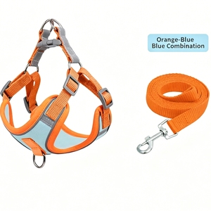 Imbracatura per cani riflettente anti-trazione con guinzaglio, gilet imbottito regolabile per cani di taglia piccola e media, 6 colori - Product Image 1