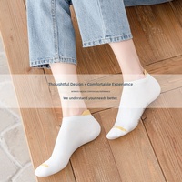 Chaussettes d'été courtes en coton pour femmes, fines, légères, respirantes, absorbant la transpiration, taille basse, couleur unie, claires