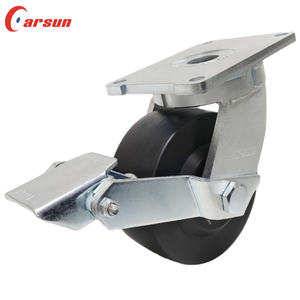 Ultra-Schwerlast Industrielle Stahlrollen 6 Zoll Nylonrad Schwenkrolle Metallprofil Bremsen Kugel-/Rollenlager Verzinkt 1 - Product Image 1