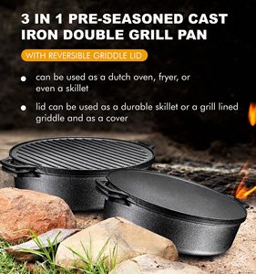 Moule à pain <span class=keywords><strong>en</strong></span> <span class=keywords><strong>fonte</strong></span> émaillée avec couvercle 33CM Antiadhésif pour pain au levain et pain pullman fait maison Passe au lave-vaisselle et au micro-ondes - Product Image 2