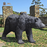 Statues de sculpture d'ours noir en bronze pour l'extérieur de manoir de grande taille