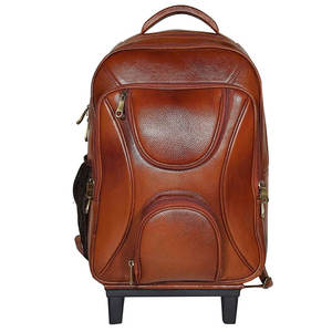 Mochila Clásica de Cuero con Cierre de Cremallera y Mochila de Cuero Hecha a Mano con Textura Suave, Bolso de Cuero para Exteriores - Product Image 1
