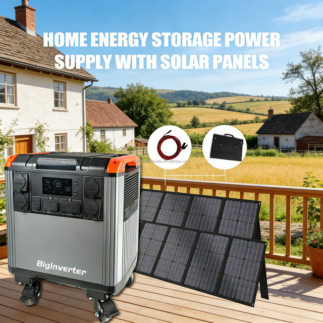 Portable Power Station 5000W with Solar Panel for Outdoor Camping Home Backup Emergency Use