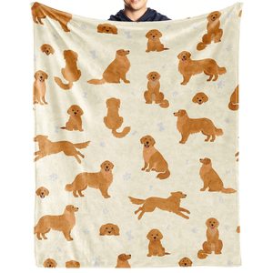 Golden Retriever Flannel <b>Blanket</b> <b>Throw</b> <b>Blanket</b> Nap <b>Blanket</b> Fade Resistant Lightweight for Bed Sofa Couch Custom Print - Product Image 5