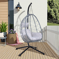 Fauteuil suspendu individuel minimaliste en acier inoxydable, design nid d'oiseau, autoportant, pour balcon et salon, balançoire de loisirs, imperméable