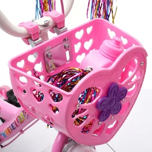 Vélo pour filles de 12/14/16 pouces avec roues d'apprentissage lumineuses, panier en forme de cœur et porte-bouteille pour petites filles - Product Image 6
