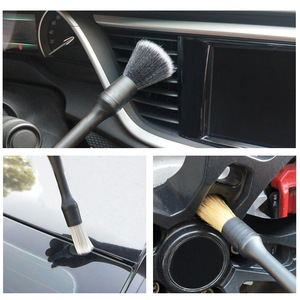 Car <b>Cleaning</b> <b>Brush</b> Set 3 Piece Pig Bristle Detailing <b>Brush</b> For Air Vent Crevice Makeup <b>Cleaning</b> - Product Image 3