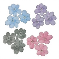 Applique florale perlée Macaron en tulle brodé, garniture florale faite à la main pour Cheongsam, Hanfu, sacs et robes