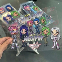 Autocollants de transfert UV DTF personnalisés avec des motifs de personnages Cyber Pop Y2K pour les packs de vente au détail et les lignes de décalcomanies, service d'impression OEM