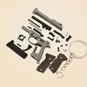 Metal Model Toy Gun New Product 1:4 Metal Mini Beretta Gun Models with Bullets Metal Model Toy Gun