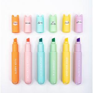 M & G — Mini illuminateur couleur <span class=keywords><strong>Pastel</strong></span>, assortiment de 6 couleurs assorties, stylo et marqueur, fourniture de papeterie pour enfants et étudiants - Product Image 3