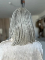 Perruque Lace Front Bob en Cheveux Humains Blond Gris Argenté Pré-Pluckée Sans Colle avec Dentelle HD pour Femme