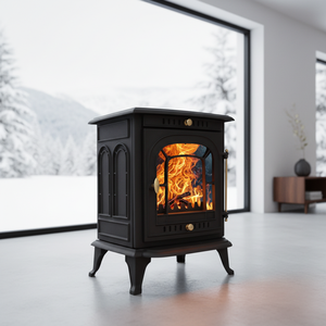 Poêle à <span class=keywords><strong>bois</strong></span> portable compact <span class=keywords><strong>pour</strong></span> la combustion et le chauffage, avec application de foyer autonome - Product Image 1