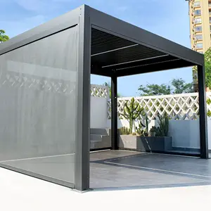 Esportazione della fabbrica direttamente elegante Outlook Pergola 3x3 metri con feritoia in alluminio, tetto e Privacy schermo per giardino prato/