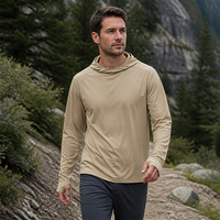 Haut d'entraînement extérieur utilitaire pour homme à capuche, manches longues, coupe ample, anti-humidité, séchage rapide, 4 couleurs, M-3XL, marque privée OEM