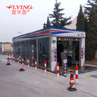 FLYING Máquina de Lavado de Coches Comercial Totalmente Automática con Túnel de Transporte de Placa Plana Única Eléctrico, de Acero Inoxidable, para Uso en Gasolineras
