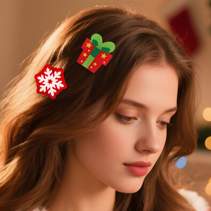 Dessin animé de noël Mini épingle à <span class=keywords><strong>cheveux</strong></span> mignon arbre de noël père noël <span class=keywords><strong>cheveux</strong></span> arcs père noël houx baie renne paillettes épingles à <span class=keywords><strong>cheveux</strong></span> pour les enfants - Product Image 5