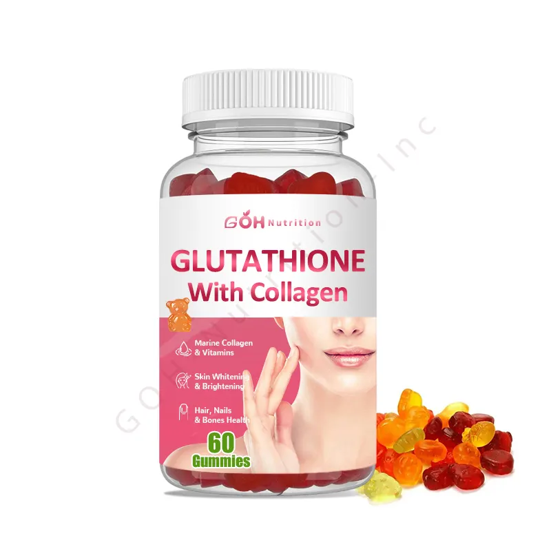 GOH OEM Etiqueta privada Colágeno blanqueador de la piel con gomitas de L-glutatión Colágeno antienvejecimiento Gummies de L glutatión