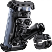 Support de téléphone antivol en aluminium avec double amortisseur de vibrations, bras réglable en métal résistant aux chocs pour iPhone 14-16 Pro Max, vélo