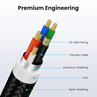 Cable de Extensión USB 2.0 A Macho a Hembra, Carcasa de Aluminio, Trenzado de Nailon, Carga Rápida de 3A, para Computadora, Escáner de Código de Barras, Reloj Inteligente