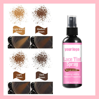 Nouvel Arrivage – Spray Teintant pour Dentelle 4 Couleurs, Marque Privée, pour Installations de Perruques Frontales et Closures, Imperméable et Anti-Transpiration