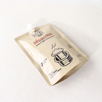 131 pochette alimentaire haute température debout sac d'emballage de cornue pochette de bec de cornue personnalisée pour Sauce au café chaud