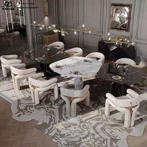 Meubles de restaurant classiques haut de gamme au design unique, chaises de salle à manger en tissu, chaises de salle à manger créatives et luxueuses pour la maison et les villas - Product Image 6
