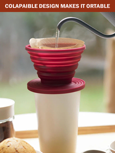 Creative Silicone Foldable <b>Coffee</b> Funnel – Portable <b>Coffee</b> <b>Filter</b> Cup for Home Outdoor, Homemade Pour Over <b>Coffee</b> Dripper, Colla - Product Image 5