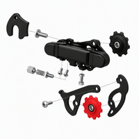 Dérailleur arrière de vélo 18 vitesses avec fixation à crochet inversé, support texturé, cage en acier, réglage de la longueur de câble, pour VTT, vélo de route et vélo de banlieue, avec vis de réglage
