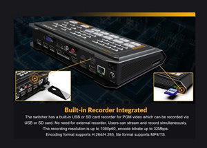 AVMATRIX HVS0401E 4 canaux <span class=keywords><strong>Micro</strong></span> pour <span class=keywords><strong>HDMI</strong></span> & DP Commutateur vidéo Live Stream & Record Via les protocoles Ethernet IP & RTMP - Product Image 5