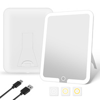 Miroir cosmétique portable intelligent à LED avec écran tactile, personnalisable avec l'icône MLG, réglable, pliable, avec support, éclairé, pour le bureau