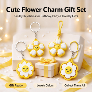 Sac à chaîne de perles colorées style Instagram version coréenne FUSEJOY, avec décoration mignonne de fleurs et de visages souriants, porte-clés pour étudiants - Product Image 1