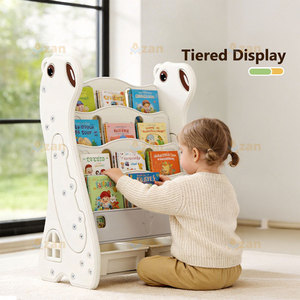 Estantería Infantil con Diseño de Oso Polar y Almacenamiento de Juguetes, Librería con Frente Orientado a la Habitación para Niños de 1 a 6 Años - Product Image 4