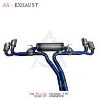 Échappement arrière Valvetronic en titane pour Porsche Cayenne 9Y0 E3 3.0T 2.9T 2019-2025, finition polie miroir bleue, échappement direct