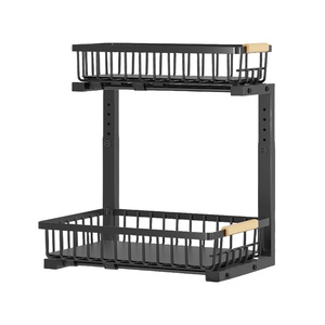 <span class=keywords><strong>Organisateur</strong></span> sous évier en métal à 2 niveaux, <span class=keywords><strong>organisateur</strong></span> sous évier de <span class=keywords><strong>cuisine</strong></span> avec rail, étagère de rangement sous évier à charge lourde - Product Image 1