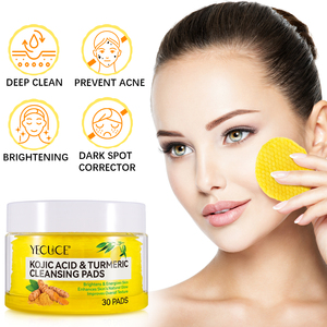 وسادات قطنية لتنظيف وتقشير الوجه ومكافحة حب الشباب بحمض الكوجيك والكركم من YECUCE للعناية بالبشرة بعلامة تجارية خاصة - Product Image 3