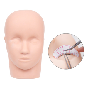 XIUSUZAKI Moule Modèle Humain Tête Formation Maquillage Modèle <span class=keywords><strong>Yeux</strong></span> En Caoutchouc, Cils Du Visage, Et Extension <span class=keywords><strong>De</strong></span> Cils Maquillage Pratique Tête - Product Image 1