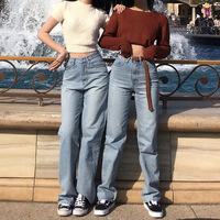 Baggy Jeans Denim Merk Koreaanse Mom Jeans Hoge Taille Vintage Boyfriend Jeans Voor Vrouwen Broek Wijde Pijpen Mode Losse Broek lady